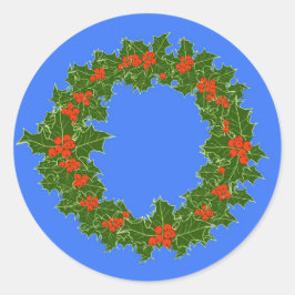 Adesivo Feliz Red Berry e Holly Wreath para o Natal
