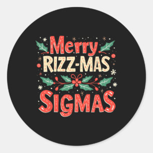 Adesivo Feliz Rizz Mas Sigmas Funny Gen Alpha Xmas Papais