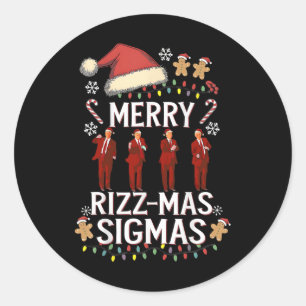 Adesivo Feliz Rizz Mas Sigmas Gen Alpha Trump Natal Pj