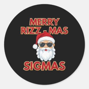 Adesivo Feliz Rizz Mas Sigmas Legal Papai Noel Face Skibid