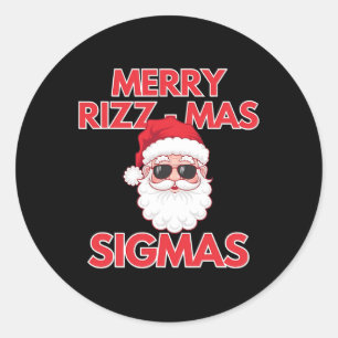 Adesivo Feliz Rizz Mas Sigmas Natal Rizzmas Engraçado Sant