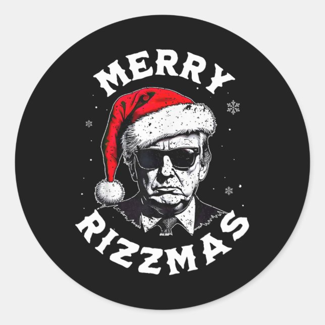 Adesivo Feliz Rizzmas Natal Engraçado Trump Papai Noel Xm (Frente)