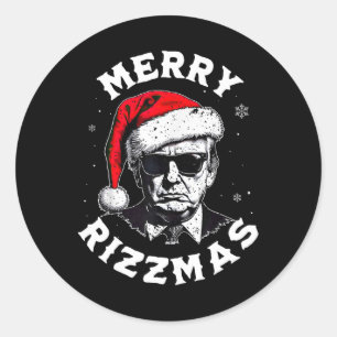 Adesivo Feliz Rizzmas Natal Engraçado Trump Papai Noel Xm