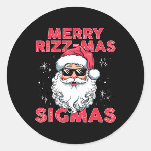 Adesivo Feliz Rizzmas Sigmas Kids Papais noeis de Natal pa