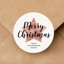 Adesivo Feliz Rosa de Natal - Estrela Dourada