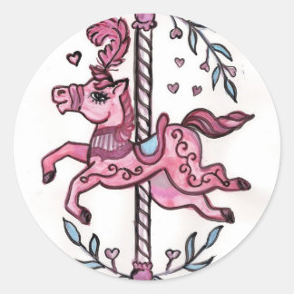 Adesivo Feliz rosa-volta-ao-cavalo