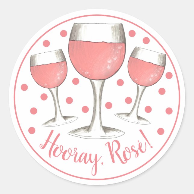 Adesivo Feliz, Rosé! Rosa Rosa Rosa Esbranquiçada Vidro de (Frente)