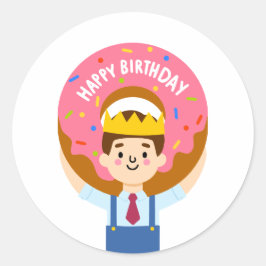 Adesivo Feliz rosquinha de aniversário
