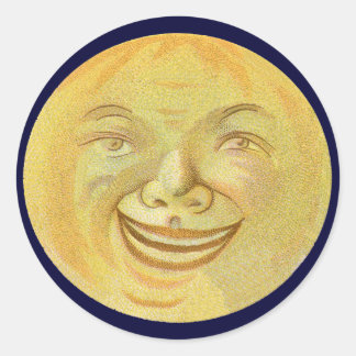 Adesivo Feliz Rosto de Lua Sorridente