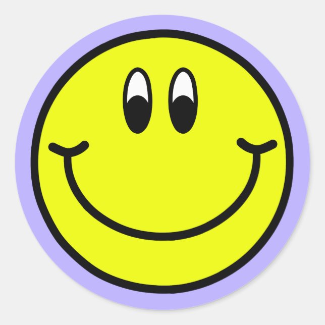Adesivo Feliz Rosto Sorridente Emoji Round Sticker (Frente)