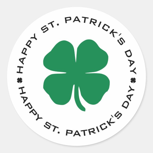 Adesivo Feliz Rua do Dia de Patrick Shamrock Lucky Charm (Frente)