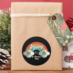 Adesivo Feliz Rua Santa Patrick Dia Cute Rainbow