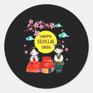 Adesivo Feliz Seollal Correspondência Lunar Coreana