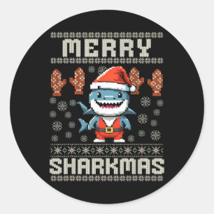 Adesivo Feliz Sharkmas Natal Ugly Xmas Kids Shar