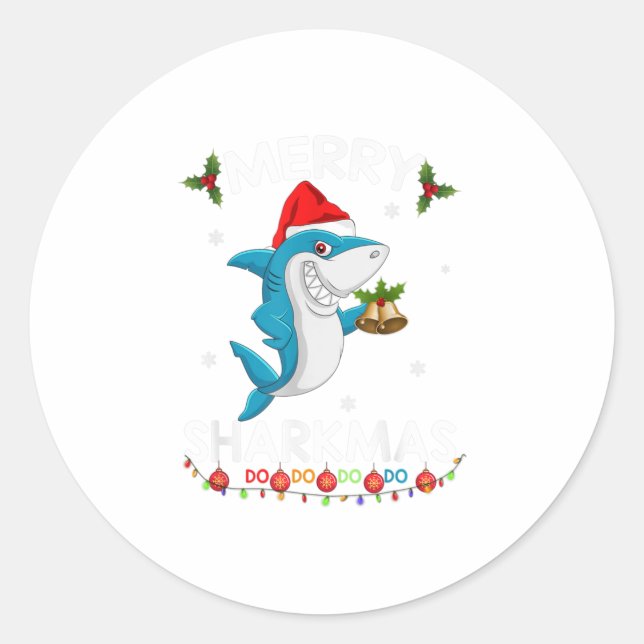 Adesivo Feliz Sharkmas Sharkmas Papais noeis Feios (Frente)