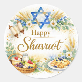 Adesivo Feliz Shavuot, Estrela de Davi