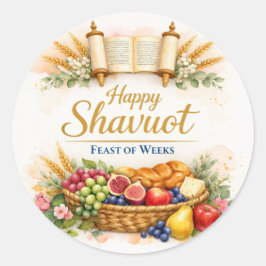 Adesivo Feliz Shavuot, Frutas do Festival
