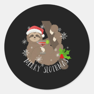 Adesivo Feliz Slothmas Engraçado Presente de Natal Leve