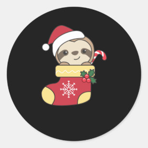 Adesivo Feliz Slothmas Engraçado Sloth No Natal