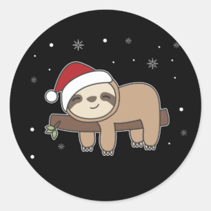 Adesivo Feliz Slothmas Engraçado Sloth Para Natal Clássico