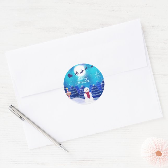 Adesivo Feliz Snowman Personalizado de Natal (Envelope)