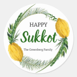 Adesivo Feliz Sukkot Lulav Stickers