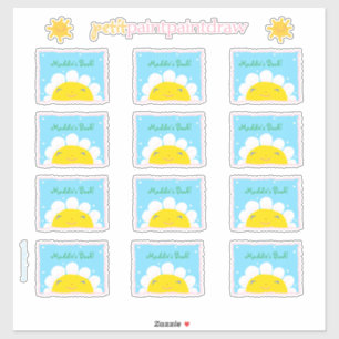Adesivo Feliz Sunshine Bookplate para personalizar
