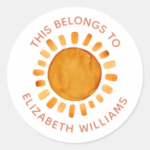 Adesivo Feliz Sunshine Personalizado Name School