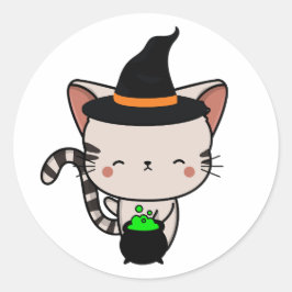 Adesivo Feliz Tabby é uma bruxa