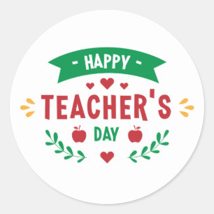 Adesivo Feliz Teacher's Day word art