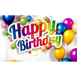 Adesivo Feliz Texto de Aniversário