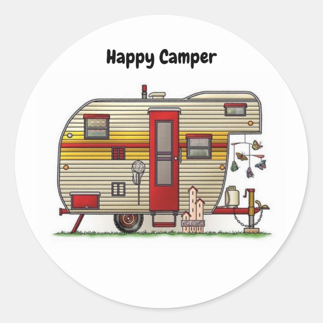 Adesivo Feliz Trailer de Camper (Frente)