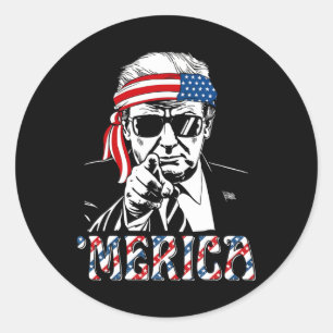 Adesivo Feliz Trump Vintage 4 de Julho Patriótico América 