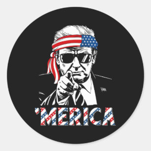 Adesivo Feliz Trump Vintage 4 De Julho Patriótico merica A
