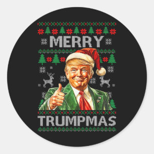 Adesivo Feliz Trumpmas - Papai Noel Donald Trump