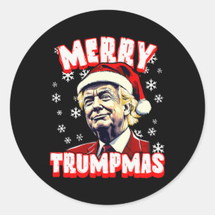 Adesivo Feliz Trumpmas Papais noeis de Trump de Natal Trum