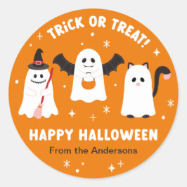 Adesivo Feliz truque de Halloween ou trate fantasmas