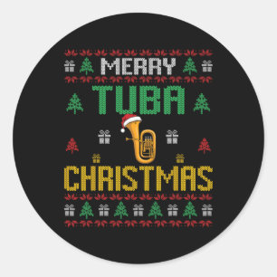Adesivo Feliz Tuba Christmas Funny Tuba Player Ugly Xmas H