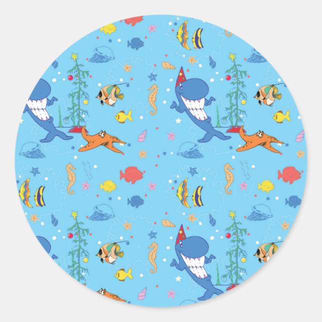 Adesivo Feliz Tubarão de Natal (Frente)