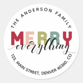 Adesivo Feliz Tudo o rótulo colorido do endereço de retorn