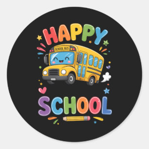 Adesivo Feliz Último Dia De Aula Ônibus Escolar Fofo Verão