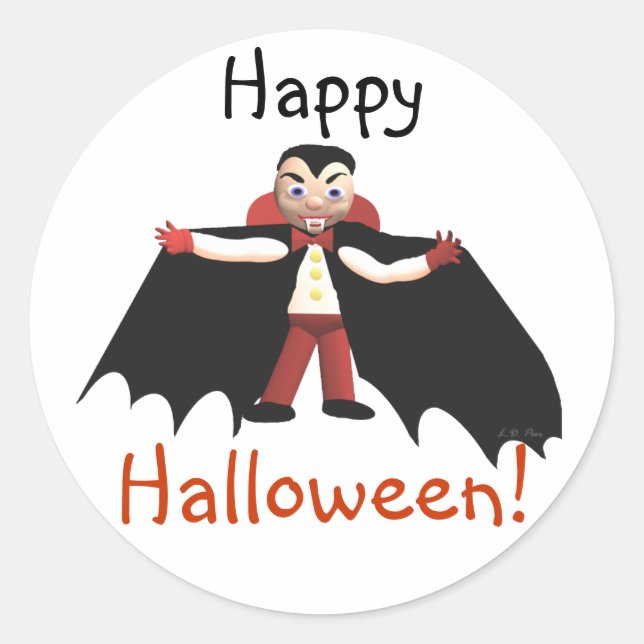Adesivo Feliz Vampiro de Halloween (Frente)