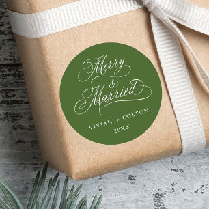 Adesivo Feliz Verde Florestal e Natal de Newly Weds