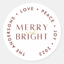 Adesivo Feliz Vermelha Moderna e Família Bright de Natal