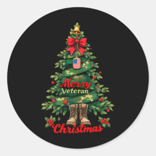 Adesivo Feliz Veterano Árvore de Natal Correspondência da