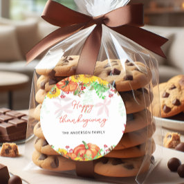 Adesivo Feliz Vinheta de Ação de Graças