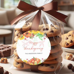 Adesivo Feliz Vinheta de Ação de Graças