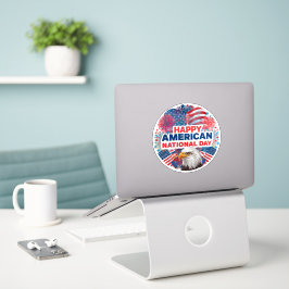 Adesivo Feliz Vinheta do Dia Nacional Americano