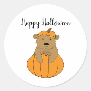 Adesivo Feliz Vinhetas De Abóbora De Halloween