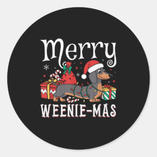 Adesivo Feliz Weenie-mas Weenie Xmas Natal Dachshund